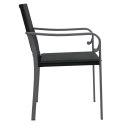 Krzesła ogrodowe z poduszkami, 6 szt., czarne, 56x59x84 cm Lumarko!