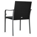 Krzesła ogrodowe z poduszkami, 6 szt., czarne, 56x59x84 cm Lumarko!