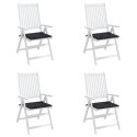 VidaXL Poduszki na krzesła ogrodowe, 4 szt, czarne w kratę, 50x50x3 cm