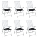 Poduszki na krzesła ogrodowe, 6 szt, czarne w kratę, 50x50x3 cm Lumarko!