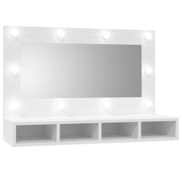 Szafka z lustrem i oświetleniem LED, biała, 90x31,5x62 cm Lumarko!