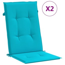 VidaXL Poduszki na krzesła z wysokim oparciem, 2 szt., turkusowe