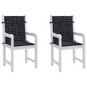 Poduszki na krzesła z niskim oparciem, 2 szt., czarne w kratę Lumarko!
