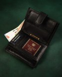Skórzany portfel męski z kieszenią na dowód rejestracyjny — Peterson Lumarko!
