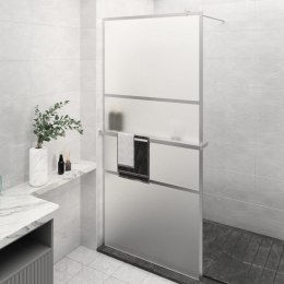 VidaXL Ścianka prysznicowa z półką, chrom, 90x195 cm, ESG i aluminium
