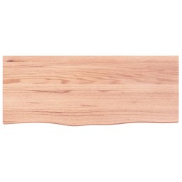 VidaXL Półka, jasnobrązowa, 100x40x6cm, lakierowane lite drewno dębowe