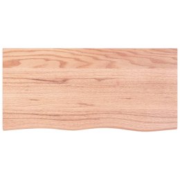 VidaXL Półka, jasnobrązowa, 100x50x2cm, lakierowane lite drewno dębowe