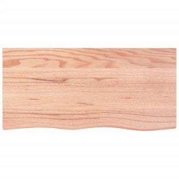 VidaXL Półka, jasnobrązowa, 100x50x6cm, lakierowane lite drewno dębowe