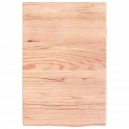 Półka, jasnobrązowa, 40x60x4 cm, lakierowane lite drewno dębowe Lumarko!