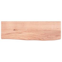 Półka, jasnobrązowa, 60x20x4 cm, lakierowane lite drewno dębowe Lumarko!