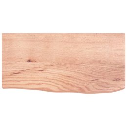 Półka, jasnobrązowa, 60x30x4 cm, lakierowane lite drewno dębowe Lumarko!
