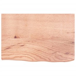 VidaXL Półka, jasnobrązowa, 60x40x4 cm, lakierowane lite drewno dębowe