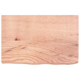 Półka, jasnobrązowa, 60x40x6 cm, lakierowane lite drewno dębowe Lumarko!