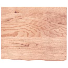 Półka, jasnobrązowa, 60x50x4 cm, lakierowane lite drewno dębowe Lumarko!