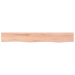 Półka, jasnobrązowa, 80x10x6 cm, lakierowane lite drewno dębowe Lumarko!