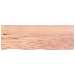 Półka, jasnobrązowa, 80x30x2 cm, lakierowane lite drewno dębowe Lumarko!