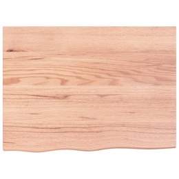 Półka, jasnobrązowa, 80x60x6 cm, lakierowane lite drewno dębowe Lumarko!