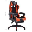 Fotel dla gracza z RGB LED, pomarańczowo-czarny, sztuczna skóra Lumarko!