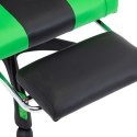 Fotel dla gracza, z podnóżkiem, zielono-czarny, sztuczna skóra Lumarko!