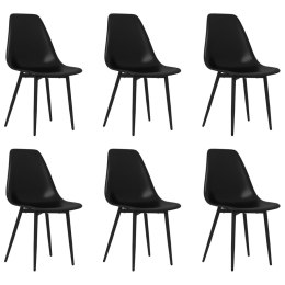 Krzesła stołowe, 6 szt., czarne, PP Lumarko!
