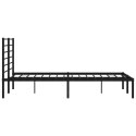 Metalowa rama łóżka z wezgłowiem, czarna, 120x190 cm Lumarko!