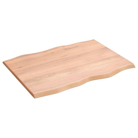 VidaXL Blat do biurka, jasnobrązowy, 80x60x2 cm, lite drewno dębowe