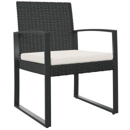 Ogrodowe krzesła stołowe, 2 szt., czarne, rattan PP Lumarko!