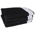 VidaXL Zestaw 12 ręczników, czarny, bawełna