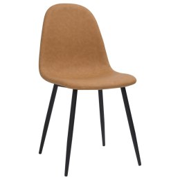 Krzesła stołowe, 4 szt., 45x54,5x87 cm, jasny brąz, ekoskóra Lumarko!