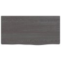 Półka, ciemnoszara, 40x20x2 cm, wykończone lite drewno dębowe