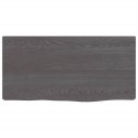 Półka, ciemnoszara, 40x20x4 cm, wykończone lite drewno dębowe