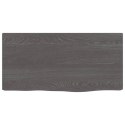 Półka, ciemnoszara, 40x20x6 cm, wykończone lite drewno dębowe