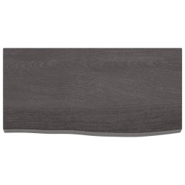 Półka, ciemnoszara, 60x30x4 cm, wykończone lite drewno dębowe Lumarko!