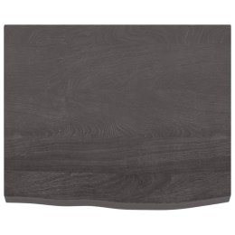 Półka, ciemnoszara, 60x50x4 cm, wykończone lite drewno dębowe Lumarko!