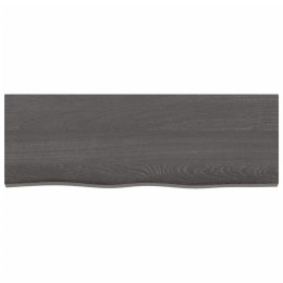 Półka, ciemnoszara, 80x30x4 cm, wykończone lite drewno dębowe Lumarko!