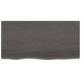 Półka, ciemnoszara, 80x40x6 cm, wykończone lite drewno dębowe Lumarko!