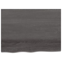 Półka, ciemnoszara, 80x60x2 cm, wykończone lite drewno dębowe Lumarko!