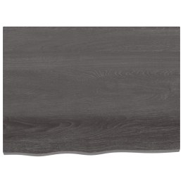 Półka, ciemnoszara, 80x60x6 cm, wykończone lite drewno dębowe Lumarko!