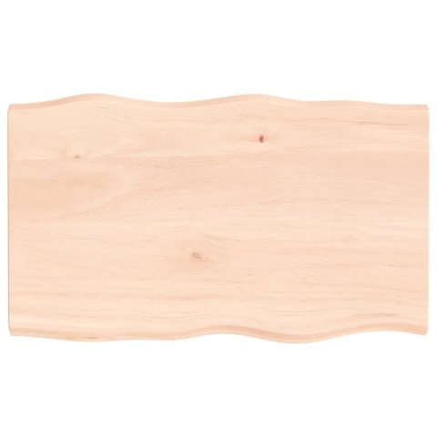 Blat biurka, 100x60x4 cm, surowe drewno dębowe