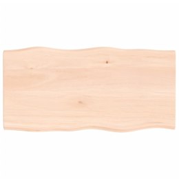 Blat biurka, 80x40x2 cm, surowe drewno dębowe