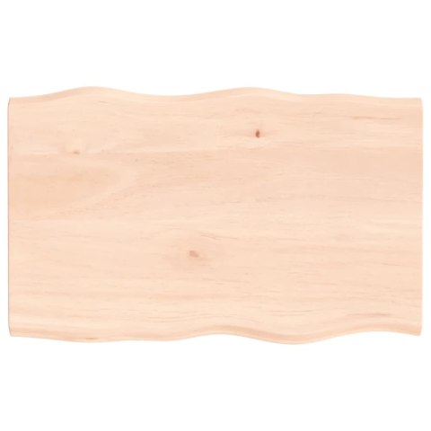 Blat biurka, 80x50x2 cm, surowe drewno dębowe
