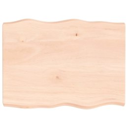 Blat biurka, 80x60x6 cm, surowe drewno dębowe