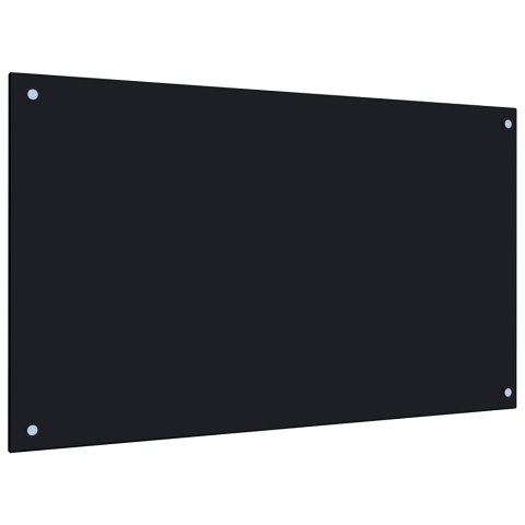 VidaXL Panel ochronny do kuchni, czarny, 100x60 cm, szkło hartowane