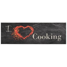 Dywanik kuchenny, wzór z napisem Cooking, czarny, 60x180 cm Lumarko!
