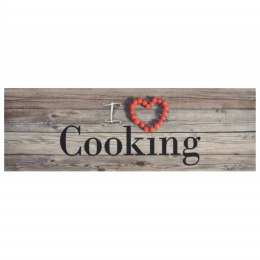 Dywanik kuchenny, wzór z napisem Cooking, szary, 60x180 cm Lumarko!