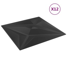 Panele ścienne, 12 szt., czarne, 50x50 cm, EPS, 3 m², gwiazda Lumarko!