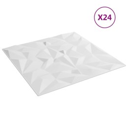 Panele ścienne, 24 szt., białe, 50x50 cm, EPS, 6 m², ametyst Lumarko!