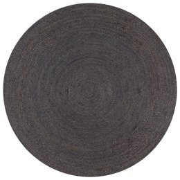 VidaXL Ręcznie wykonany dywan z juty, okrągły, 120 cm, ciemnoszary