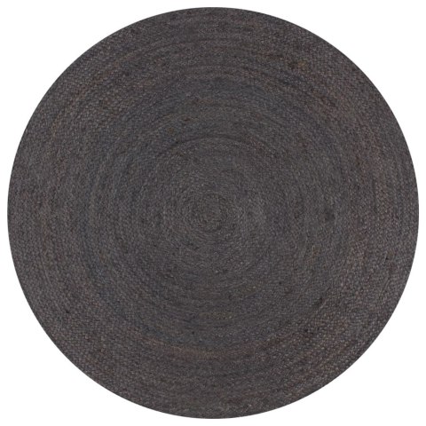Ręcznie wykonany dywan z juty, okrągły, 120 cm, ciemnoszary Lumarko!