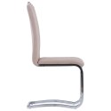 VidaXL Krzesła stołowe, wspornikowe 4 szt., cappuccino, sztuczna skóra